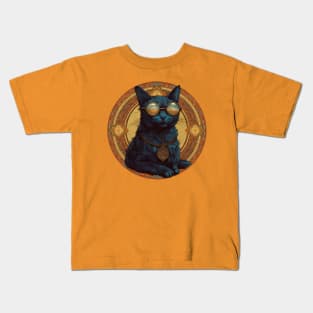 Cool Cat with Glasses Kids T-Shirt